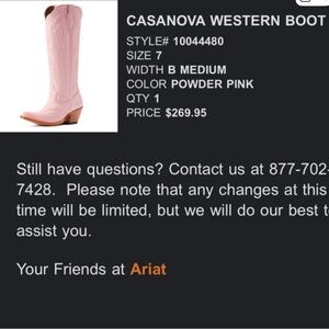 Ariat Casanova Heeled Boots - Powder Pink